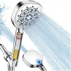 Filtered Shower Head with Handheld, High Pressure Shower Head with Filters|5” Large Panel, 8 Modes Showerhead, Removes Chlorine for Hard Water, Improves Skin & Hair, Built-in Power Wash, Holder & Hose Filtered Shower Head with Handheld, High Pressure Shower Head with Filters|5” Large Panel, 8 Modes Showerhead, Removes Chlorine for Hard Water, Improves Skin & Hair, Built-in Power Wash, Holder & Hose