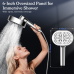 Filtered Shower Head with Handheld, High Pressure 4 Spray Shower Heads with Filters, Anti-clog Silicone Nozzles for Hard Water Showerhead, Built-in Power Wash to Clean Tub/Tile /Pets