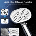 Filtered Shower Head with Handheld, High Pressure 4 Spray Shower Heads with Filters, Anti-clog Silicone Nozzles for Hard Water Showerhead, Built-in Power Wash to Clean Tub/Tile /Pets