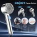 Ion Drops Filtered Shower Head with Handheld, High Pressure 4 Spray Modes & ON/OFF Switch Shower Heads with Filters (2-pack) for Hard Water - Remove Chlorine， Reduce Dry, Itchy Skin & Hair