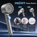 Filtered Shower Head with Handheld, High Pressure 4 Spray Showerhead with ON/OFF Switch, Shower Heads with 2 Filters for Hard Water Remove Chlorine, Reduce Dry Itchy Skin, Gray