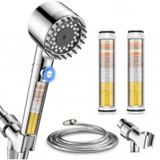 Ion Drops Filtered Shower Head with Handheld, High Pressure 4 Spray Modes & ON/OFF Switch Shower Heads with Filters (2-pack) for Hard Water - Remove Chlorine， Reduce Dry, Itchy Skin & Hair